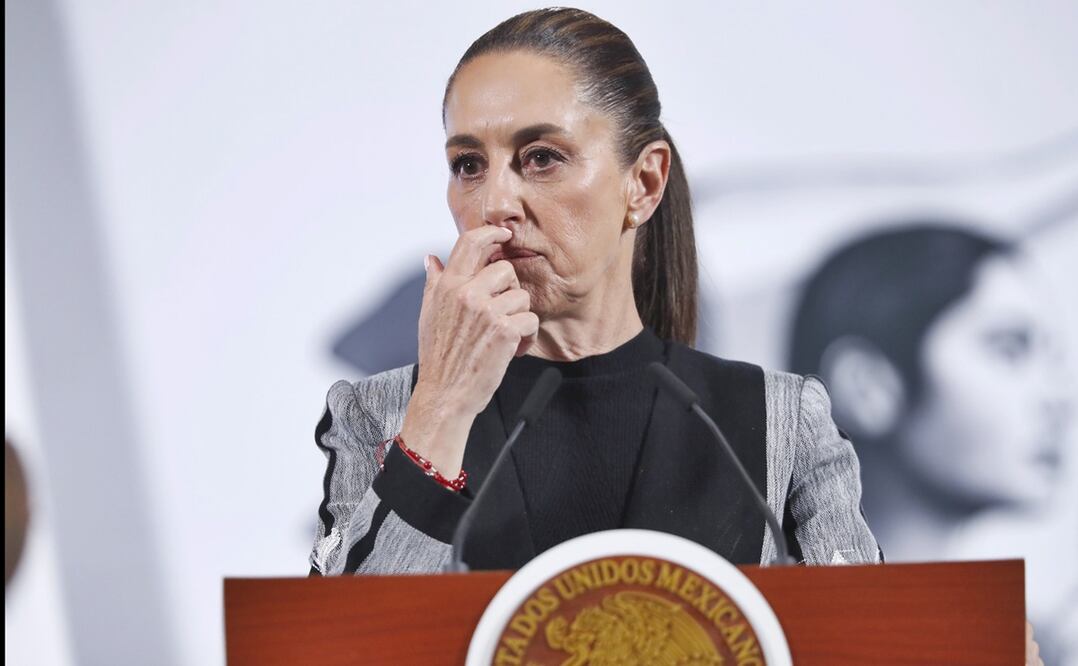 Claudia Sheinbaum en la mañanera del 1 de abril de 2025. Foto: EFE