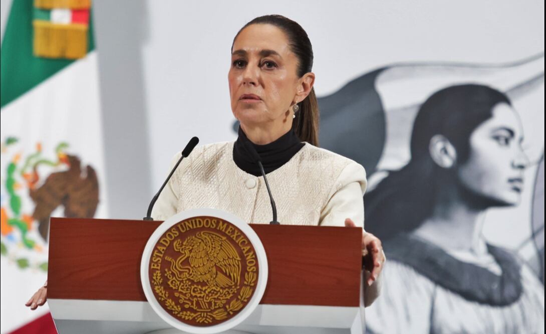 La presidenta Claudia Sheinbaum durante la mañanera del 11 de julio de 2025. Foto: Carlos Mejía/EL UNIVERSAL