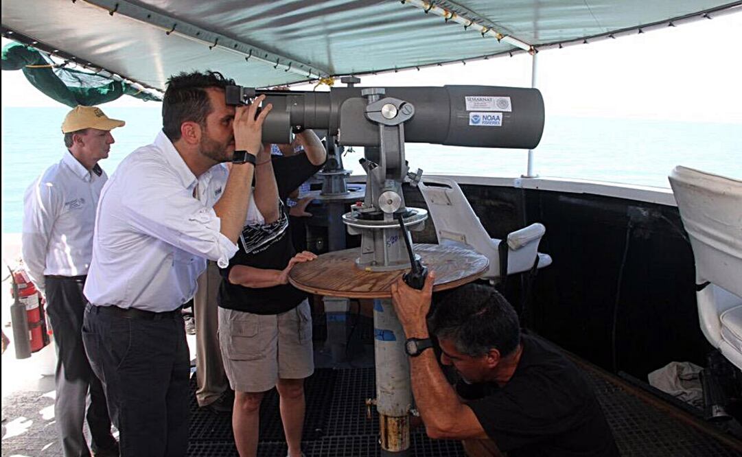 A bordo de la embarcación Ocean Starr, Pacchiano Alamán participó en el recorrido por el área de protección./Especial