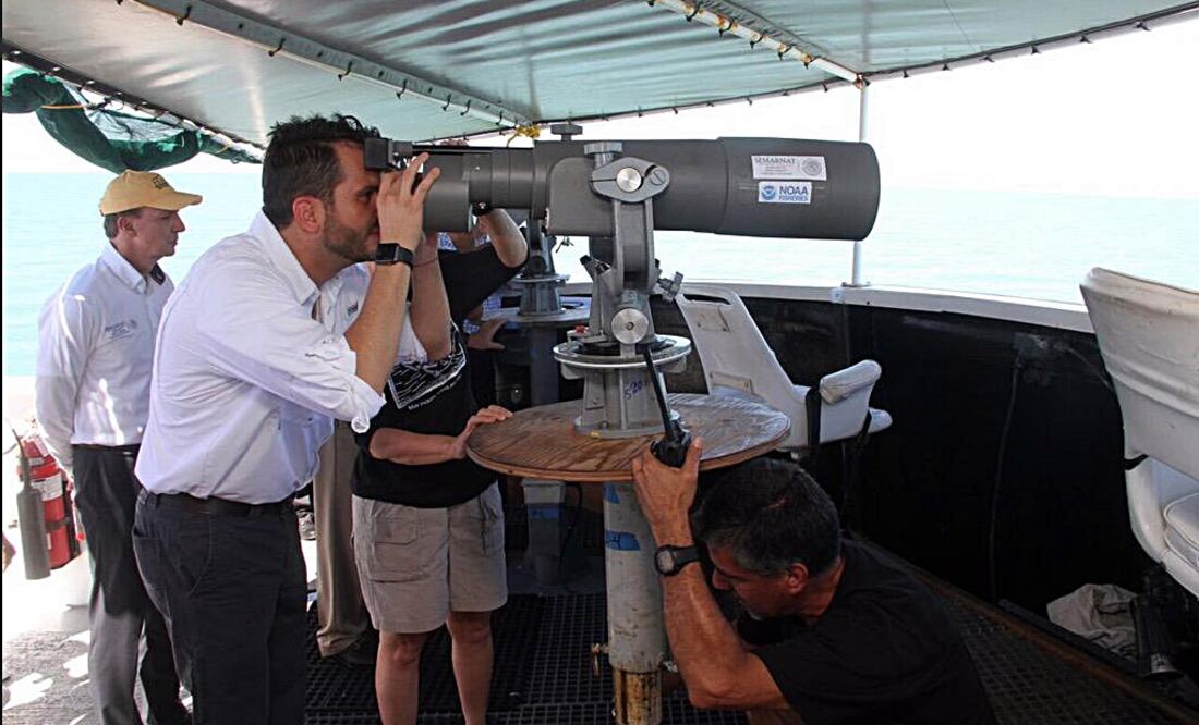 A bordo de la embarcación Ocean Starr, Pacchiano Alamán participó en el recorrido por el área de protección./Especial