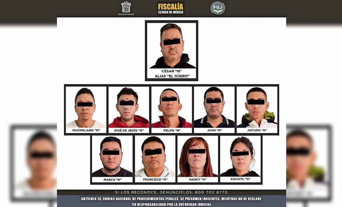 Los detenidos forman parte de una célula criminal dedicada al narcomenudeo, vinculada a un grupo delictivo originario de Michoacán. Foto: Especial