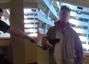 VIDEO: Hombre llega a hotel para encontrarse con dos menores; policía lo recibe y se desata balacera