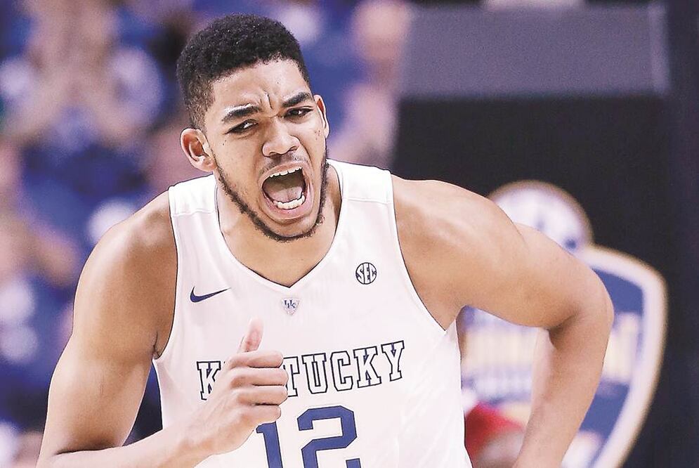 Karl-Anthony Towns (12) es de los jugadores más cotizados en el Draft NBA. Foto AP