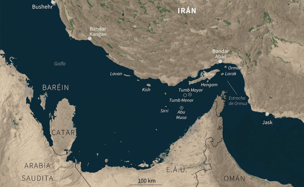 Irán aseguró haber atacado esta madrugada una base militar con tropas de EU en Jordania, dos destructores estadounidenses que transportaban misiles de crucero y una decena de embarcaciones en el estrecho de Ormuz. Foto: AFP
