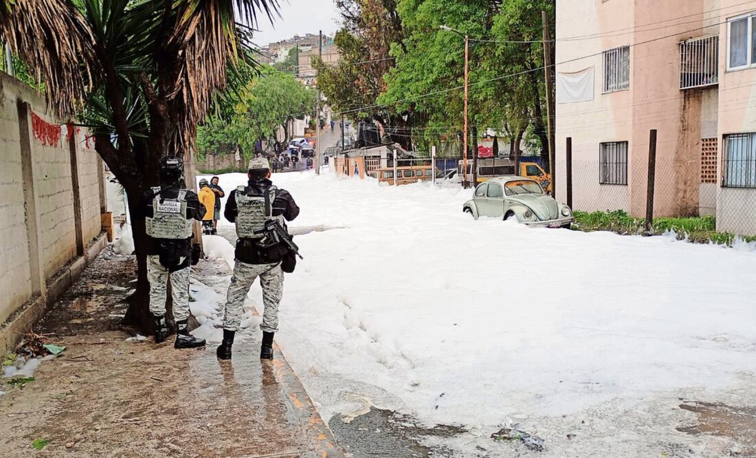 Realizarán nuevo análisis a espuma de Río Verde de Naucalpan para descartar presencia de metales. Foto: Especial