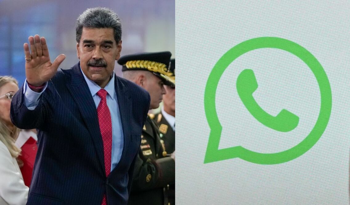 Nicolás Maduro acusó que WhatsApp entregó a los terroristas venezolanos, a la diabla esta demonia Machado, terrorista y asesina, prófuga de la Justicia, y al criminal de guerra Edmundo González Urrutia. Foto: Ap y AFP