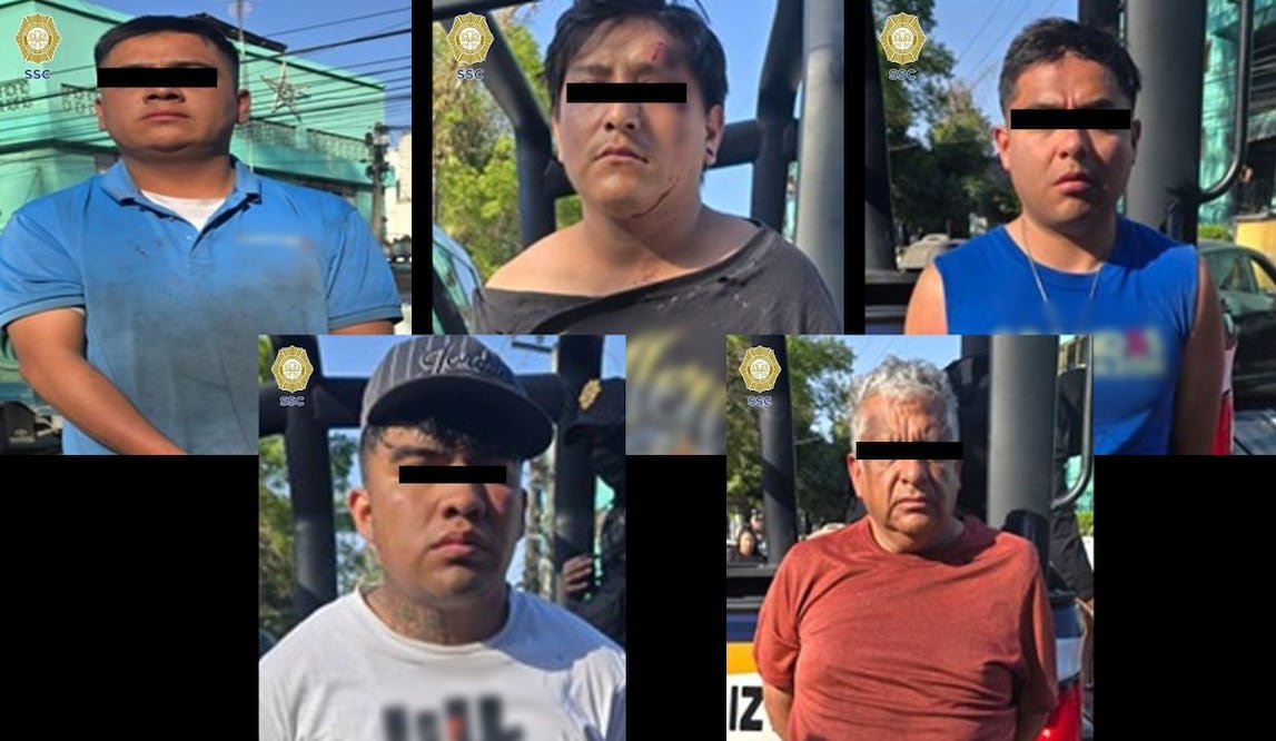 Detienen a cinco por homicidio en Iztacalco; cerco virtual del C2 Norte permitió su captura. Foto:Especial