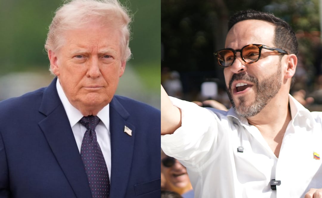 El presidente estadounidense Donald Trump da su apoyo al candidato presidencial colombiano Abelardo De la Espriella. Fotos: AP