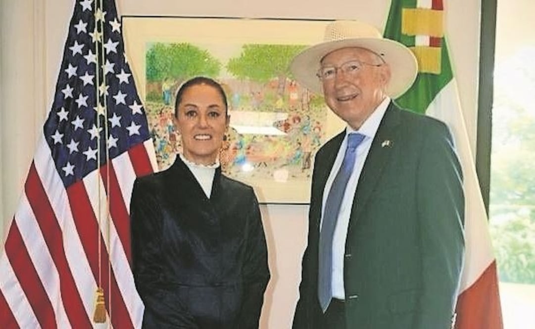 Claudia Sheinbaum y el embajador estadounidense Ken Salazar