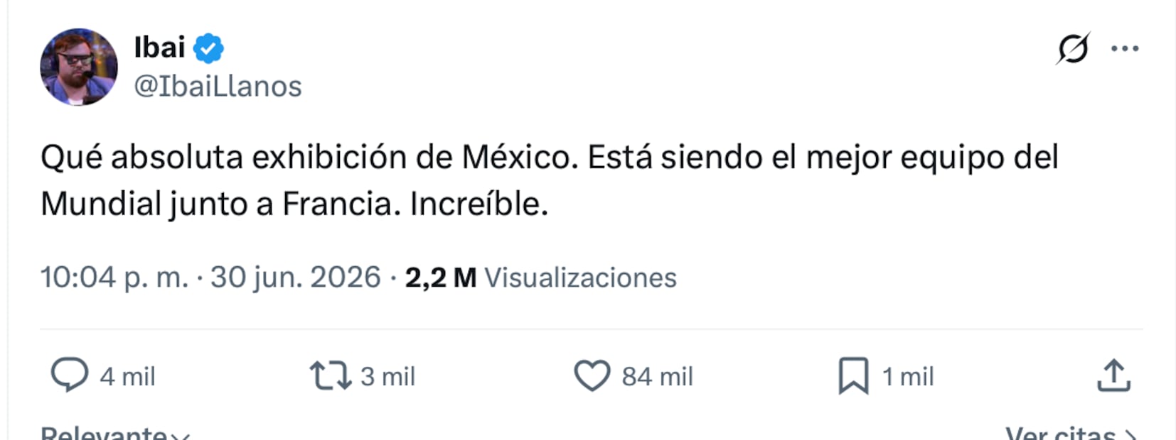 Ibai Llanos enaltece a la Selección Mexicana tras vencer a Ecuador. Foto: Captura de pantalla