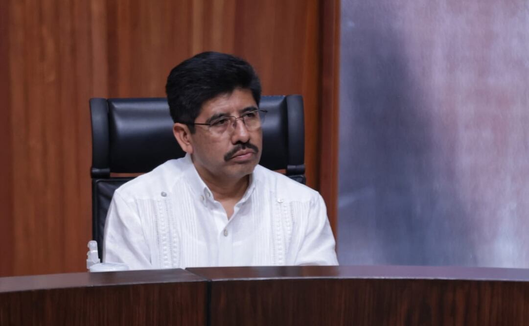 Hugo Aguilar en la Sesión Pública Solemne de la Instalación del Pleno de la Sala Superior de las Magistraturas de las Salas Regionales del TEPJF este 2 de septiembre de 2025. Foto: Fernanda Rojas/ EL UNIVERSAL
