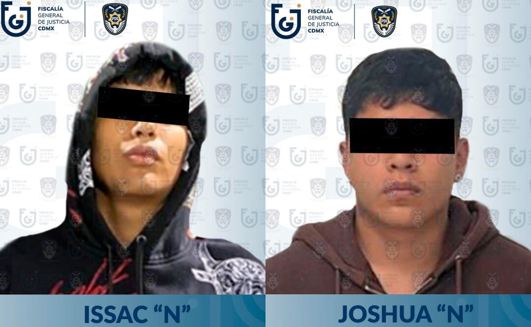 Joshua “N” e Issac “N” fueron detenidos por su probable participación en el homicidio de Cassandra Salguero, seleccionada nacional de fútbol de playa en la CDMX (07/06/2025). Foto: Especial