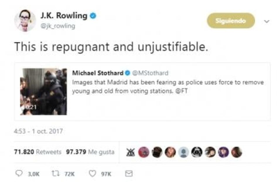 J.K. Rowling se solidariza con víctimas de Las Vegas