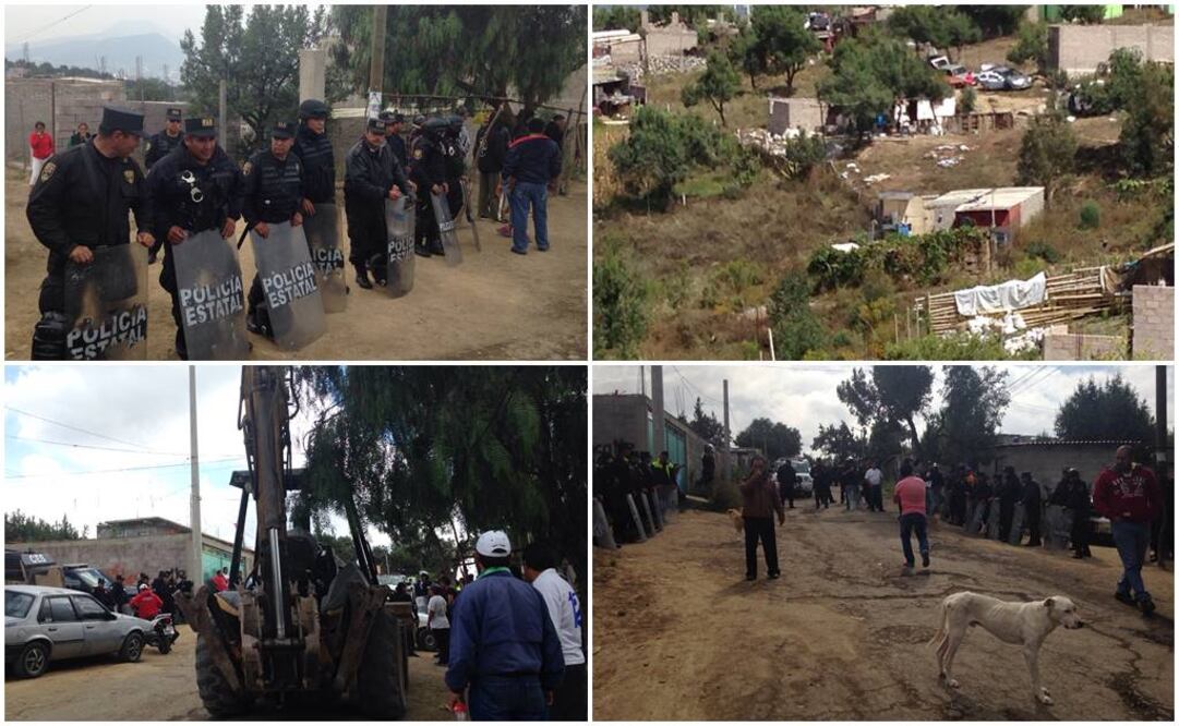 Elementos de la CESC y la PGJEM  realizaron un operativo para desalojar a familias que vivían de manera irregular. (Fotos: El Universal / Emilio Fernández)
