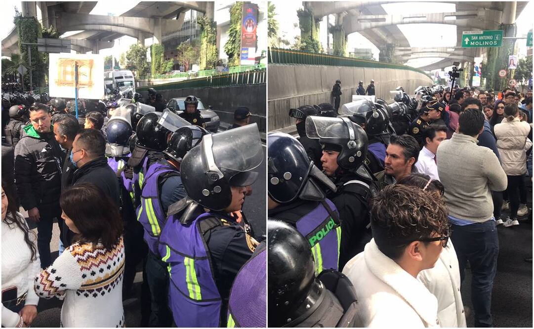 Enfrentamiento entre policías y trabajadores del Poder Judicial. Foto: Francisco Rodríguez/ EL UNIVERSAL