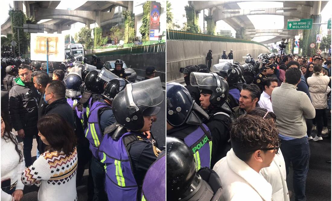 Enfrentamiento entre policías y trabajadores del Poder Judicial. Foto: Francisco Rodríguez/ EL UNIVERSAL