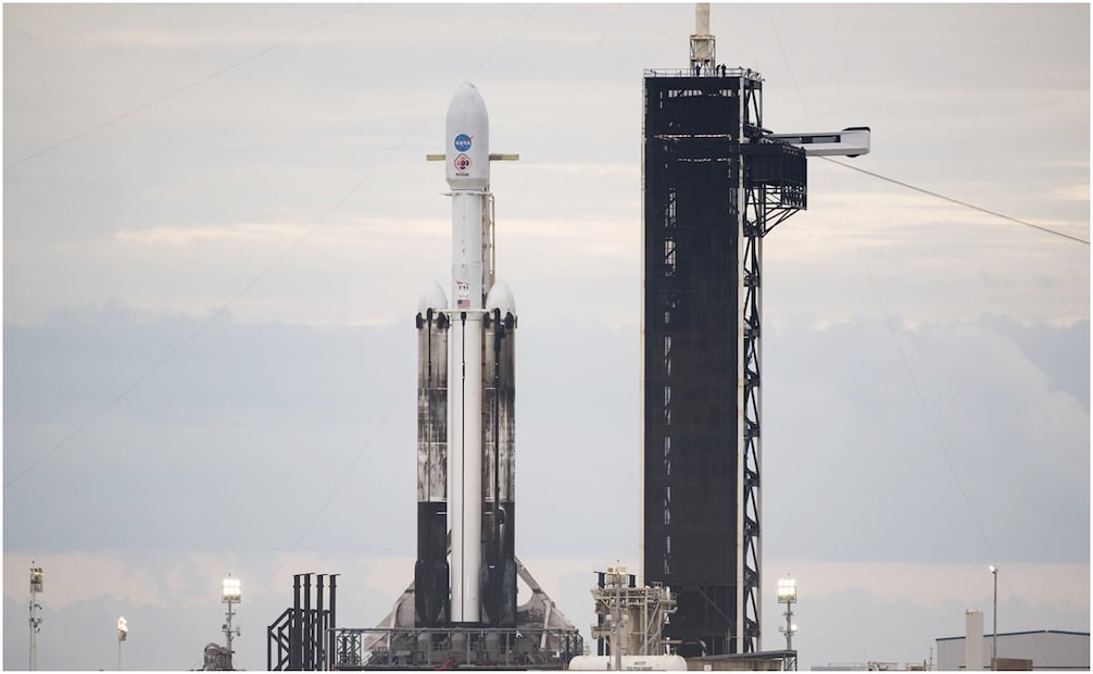 Misión Psyche Cohete Falcon Heavy de la compañía SpaceX.  Foto: NASAde la NASA