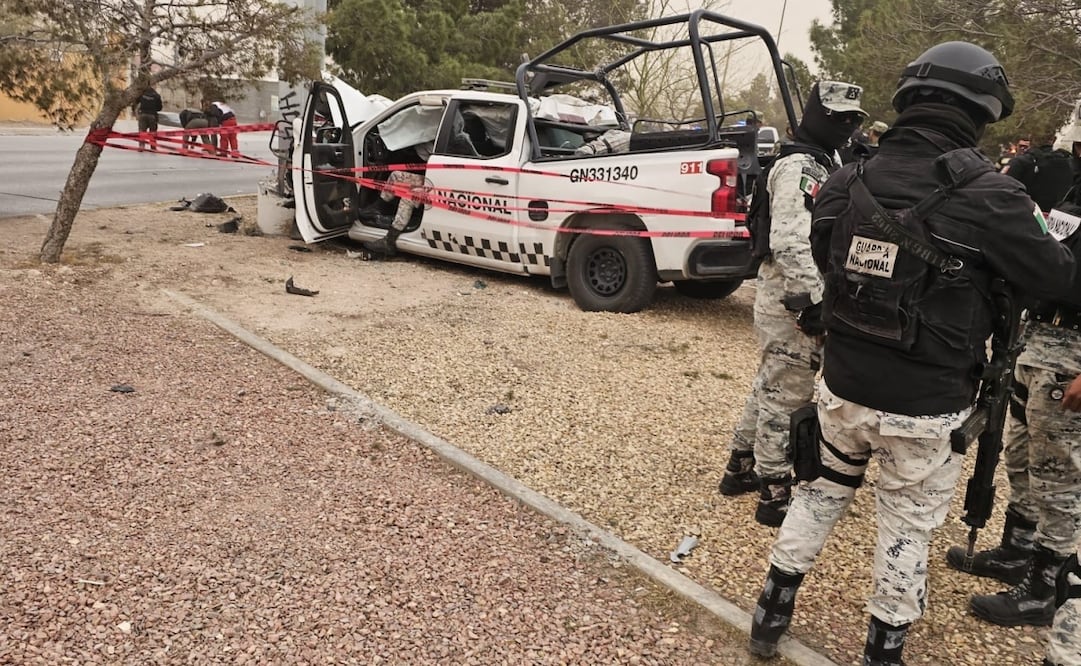 Reportan muerte de tres agentes de la GN y dos más lesionados tras accidente en Ciudad Juárez, Chihuahua. (18/03/2025) Foto: Especial