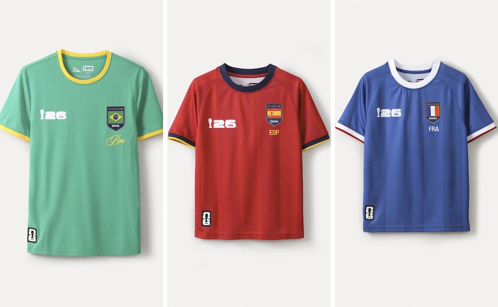 La colección incluye playeras de otras selecciones como la de Brasil, España y Francia. Foto: Cortesía C&A