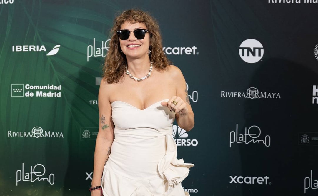 Fonzi recibió oficialmente el premio Platino al Cine Educación y Valores por su película “Belén”, de la que es directora y actriz. 
Foto: Premios PLATINO Xcaret.