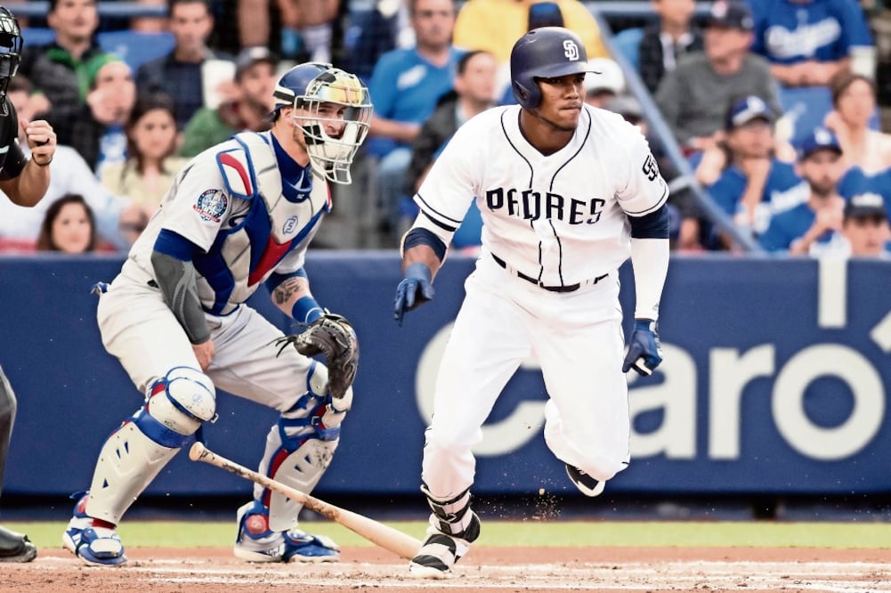 Franchy llama la atención con sus batazos de vuelta entera, y trata de aprovechar para estar en el lineup estelar (MIGUEL SIERRA. EPA)
