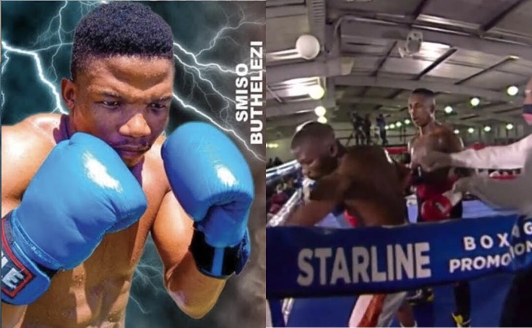 Simiso Buthelezi peleó desorientado en el último round de su combate - FOTO: Especial