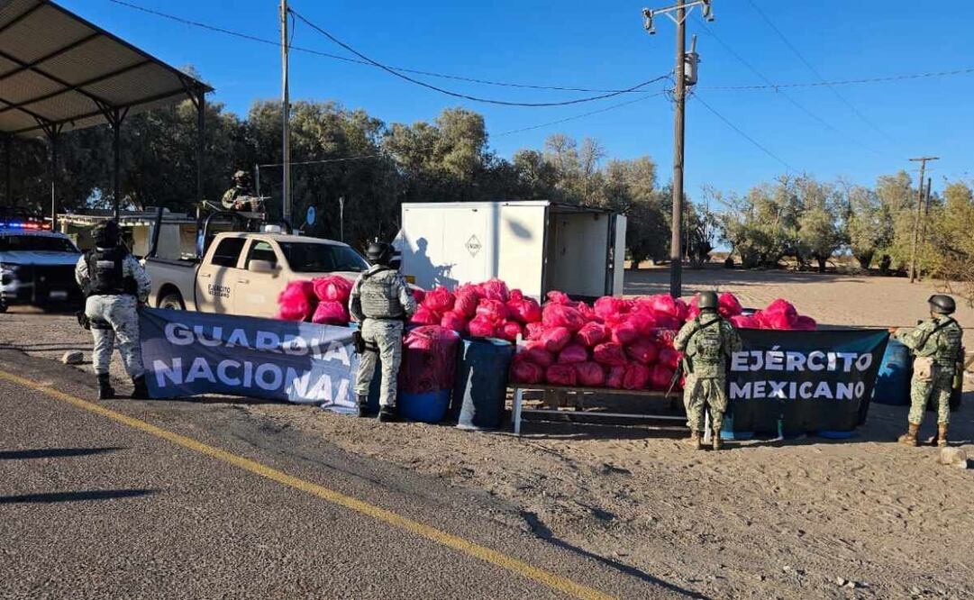 Aseguran más de una tonelada de metanfetamina en Sonora (08/09/2025). Foto: Especial