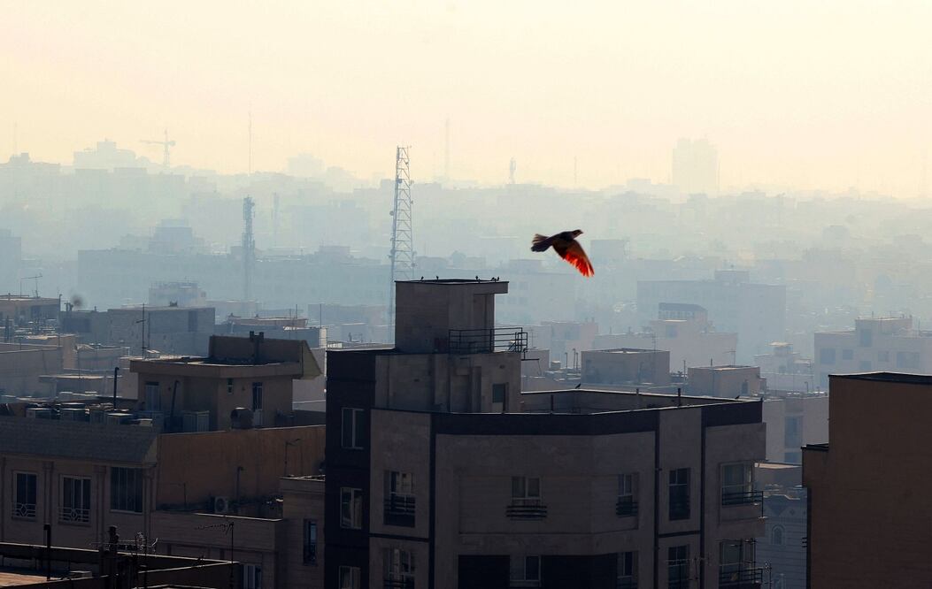 El humo envuelve la capital iraní, que registra altos niveles de contaminación. FOTO: ATTA KENARE. AFP