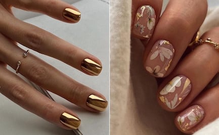 Diseños de uñas doradas para despedir el año