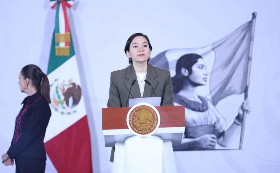Marcela Figueroa Franco, secretaria Ejecutiva del Sistema Nacional de Seguridad Pública (SESNSP) durante la mañanera de la presidenta Claudia Sheinbaum este 14 de julio del 2026. Foto: Luis Camacho / EL UNIVERSAL