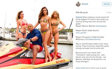 Belinda, en bikini junto a "La Roca"