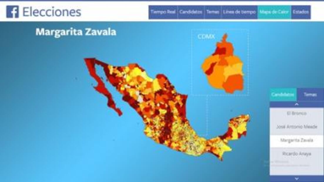Por primera vez Margarita Zavala supera a AMLO en Facebook