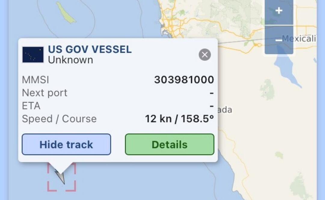 La Semar confirmó la presencia de embarcaciones estadounidenses en Baja California. Foto: Captura de Pantalla