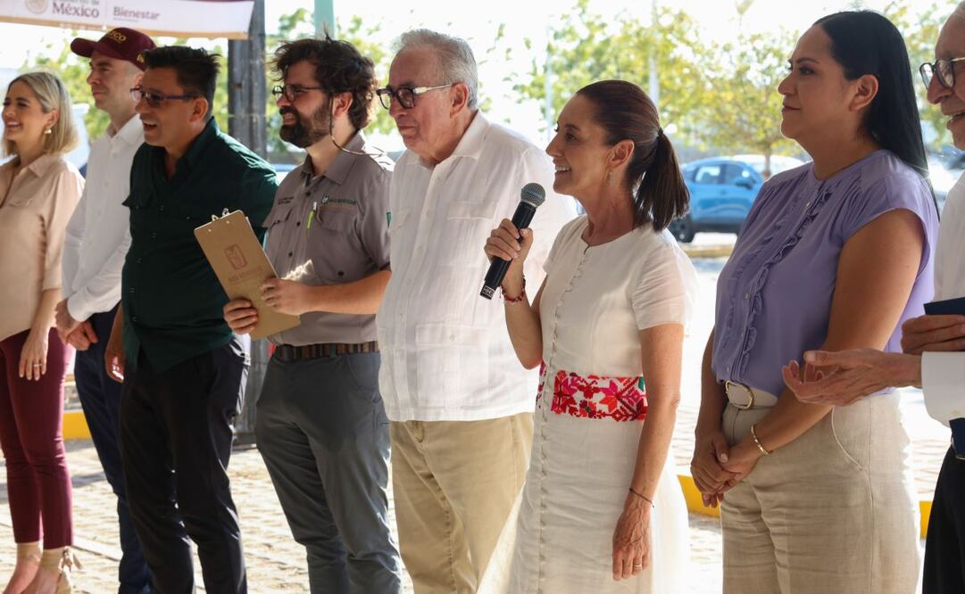 Claudia Sheinbaum en Sinaloa esta tarde. Foto: Presidencia