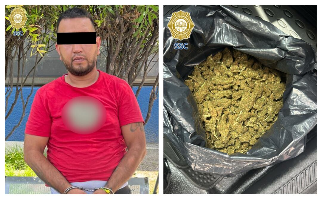 Cae “El Daza” en Venustiano Carranza; presunto operador de La Unión Tepito portaba arma y droga. Foto: Especial