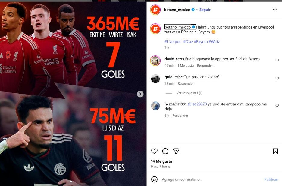 Bet365 y Betano presentan app y webs caídas. Usuarios reclaman. Foto: Captura de pantalla