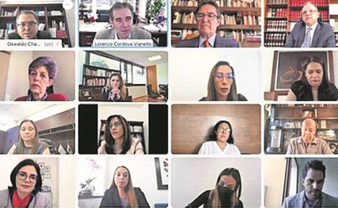 Integrantes del INE, del TEPJF y de las 32 presidencias de los Organismos Públicos Locales tuvieron una reunión virtual. Foto: Tomada de Twitter