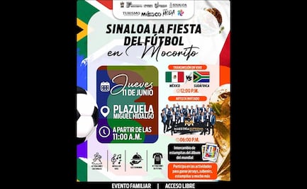 Mundial 2026: Ayuntamiento de Mocorito transmitirá en pantallas gigantes partido México vs Sudáfrica; alista actividades culturales