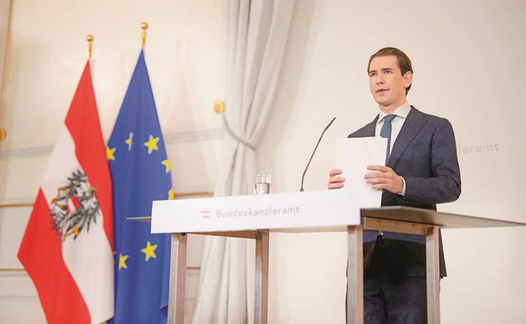 Sebastian Kurz, dirigente conservador, de 35 años, ayer durante una conferencia de prensa en Viena. Foto: Georg Hochmuth/ AFP