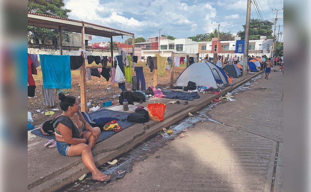 Entre 4 mil y 5 mil migrantes viven en estos días en las calles de Tapachula, Chiapas, donde los albergues ya están saturados. Foto: María de Jesús Peters / El Universal (06/01/2025)