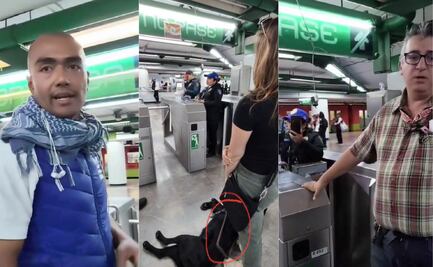 Denuncian discriminación en Metro de la CDMX; personal niega acceso a persona ciega con su perro guía