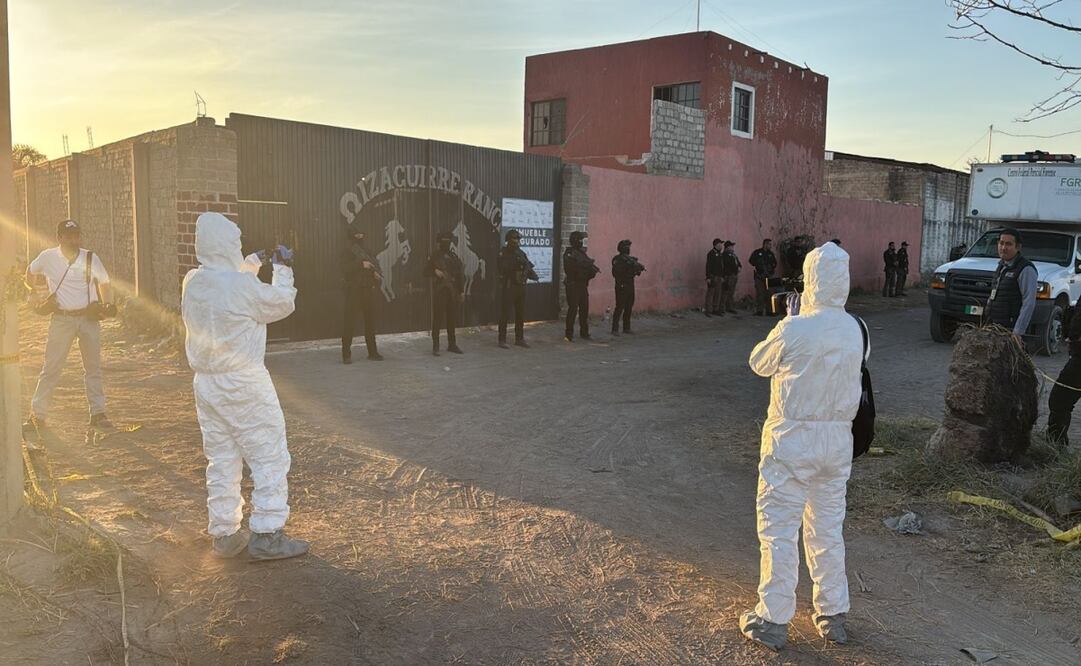 Llegada de la FGR al Rancho Izaguirre, para investigar el caso Teuchitlán. Foto: Especial