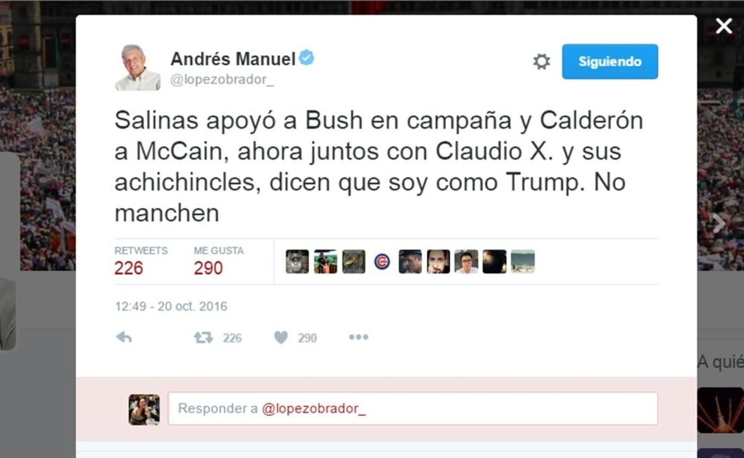 “No manchen”, dice AMLO sobre comparación con Trump