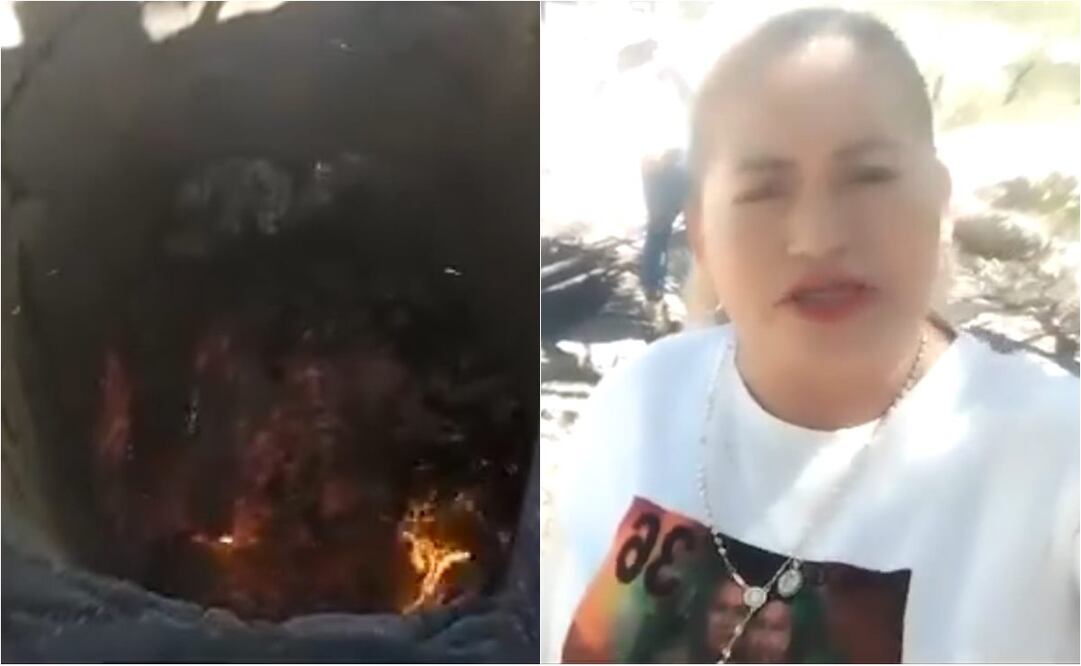 Este 20 de septiembre, Ceci Flores reportó por segunda ocasión un crematorio clandestino con cuerpos ardiendo en Nogales, Sonora. Foto: Captura de pantalla