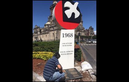 Instalan placas conmemorativas en antimonumento al 68