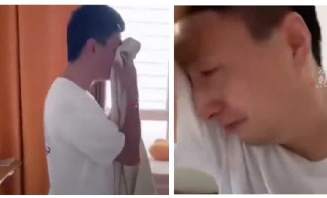 Padre llora al ver que su hijo reprobó examen tras estudiar todo un año con él