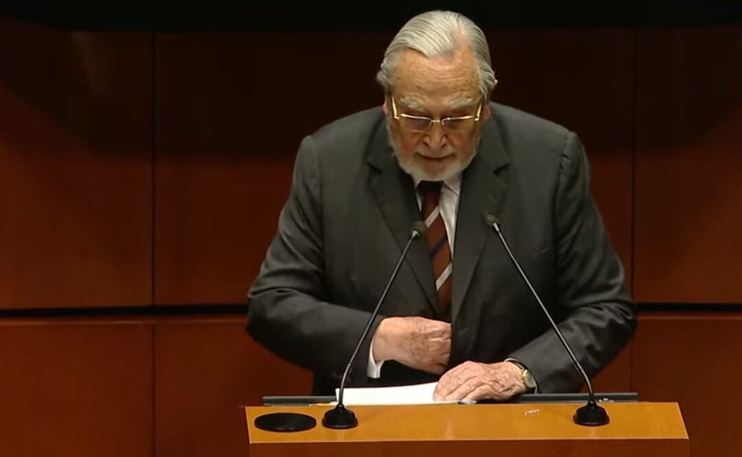 Bernardo Bátiz fue el primero en iniciar las comparecencias en la Cámara Alta. Foto: Captura de pantalla