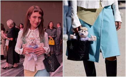 Tiktoker asiste al Fashion Week de París con muñeco del Dr Simi vestido de Dior y se viraliza