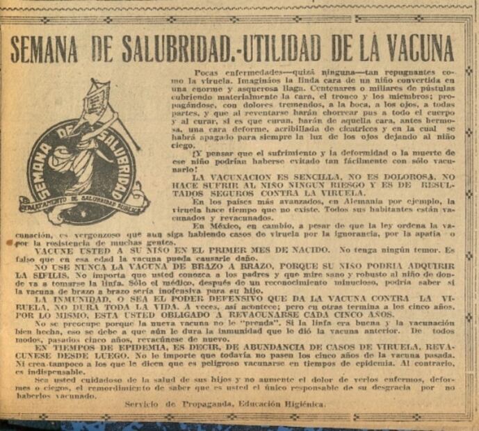 En 1923 se propuso que quien no quisiera vacunarse, debía pagar una multa de cinco pesos
