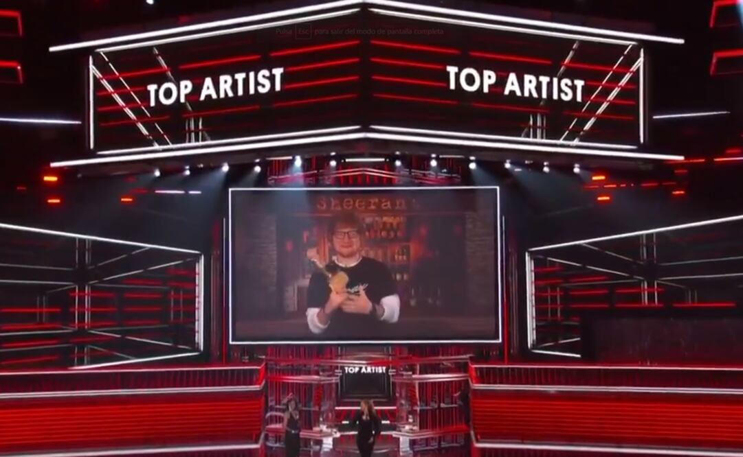 Ed Sheeran obtuvo el galardón principal de la noche  FOTO: TOMADA DE TWITTER